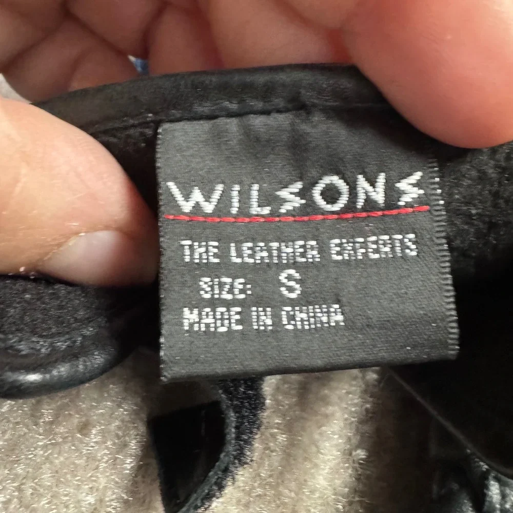 Vintage Wilsons Leather Gloves Womens Small Black Insulated Biker Gorpcore